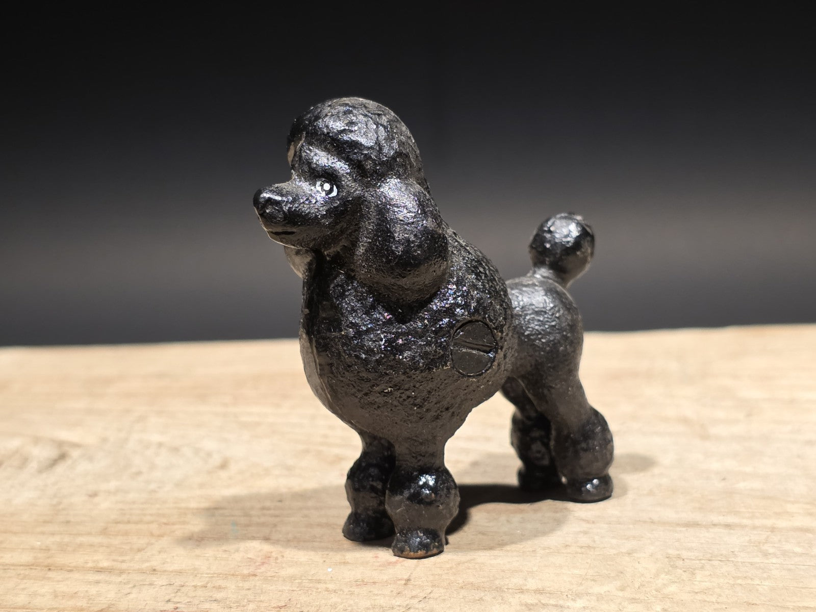 Cast Iron Poodle Dog Figurine – Vintage Style Black Poodle Statue