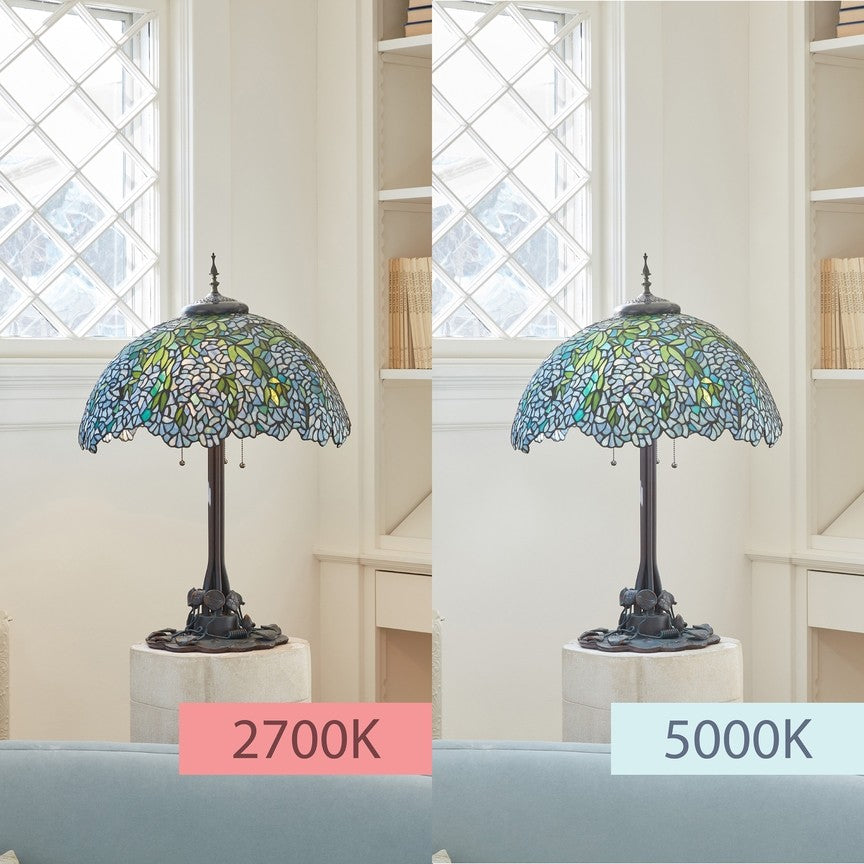32"H Wisteria Tiffany-Style Stained Glass Table Lamp