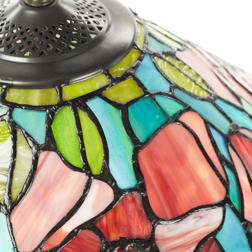 29.5"H Tiffany-Style Stained Glass Poppies Table Lamp