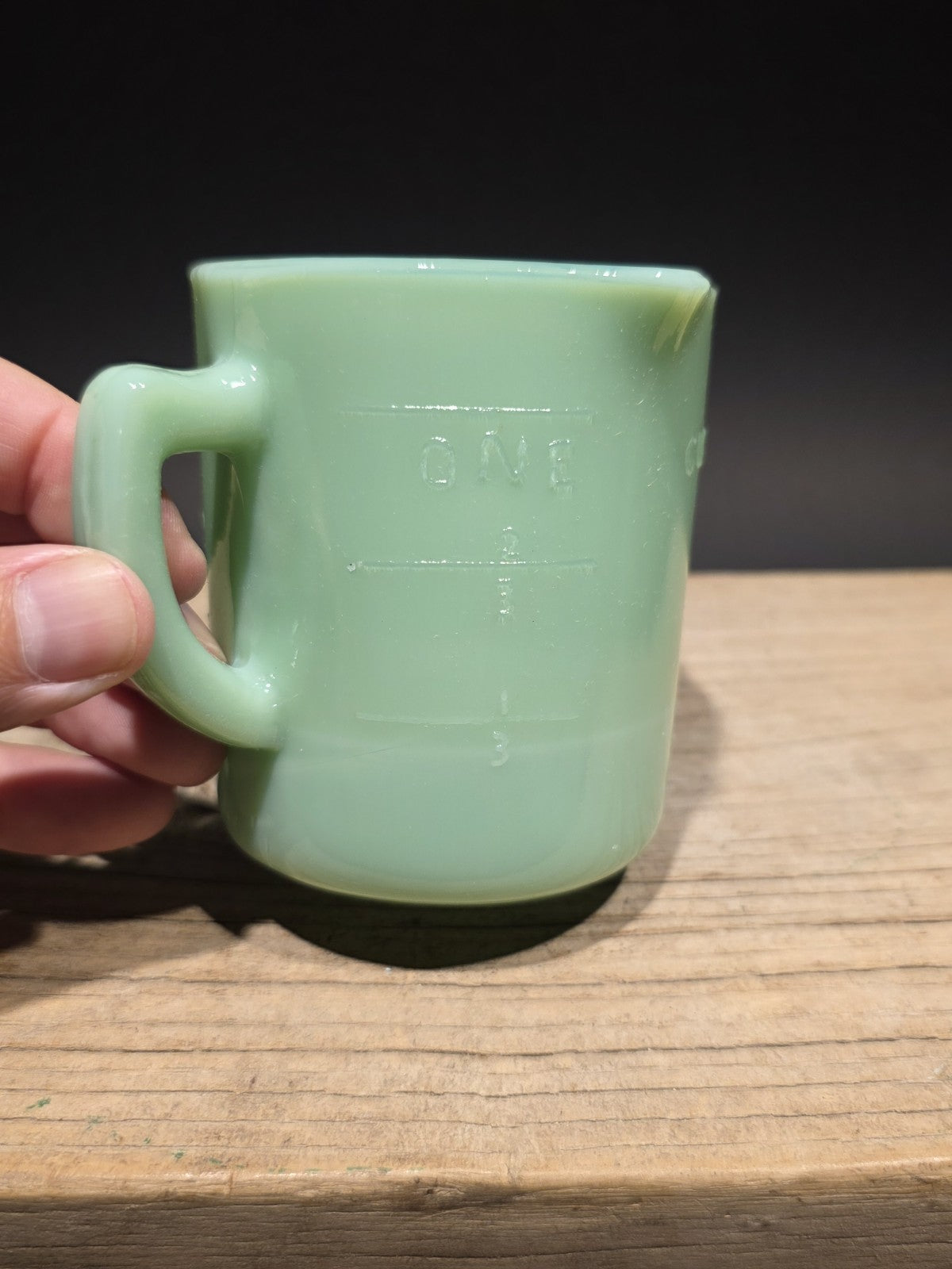 Antique Vintage Style 1 Cup Jadeite Depression Glass Retro