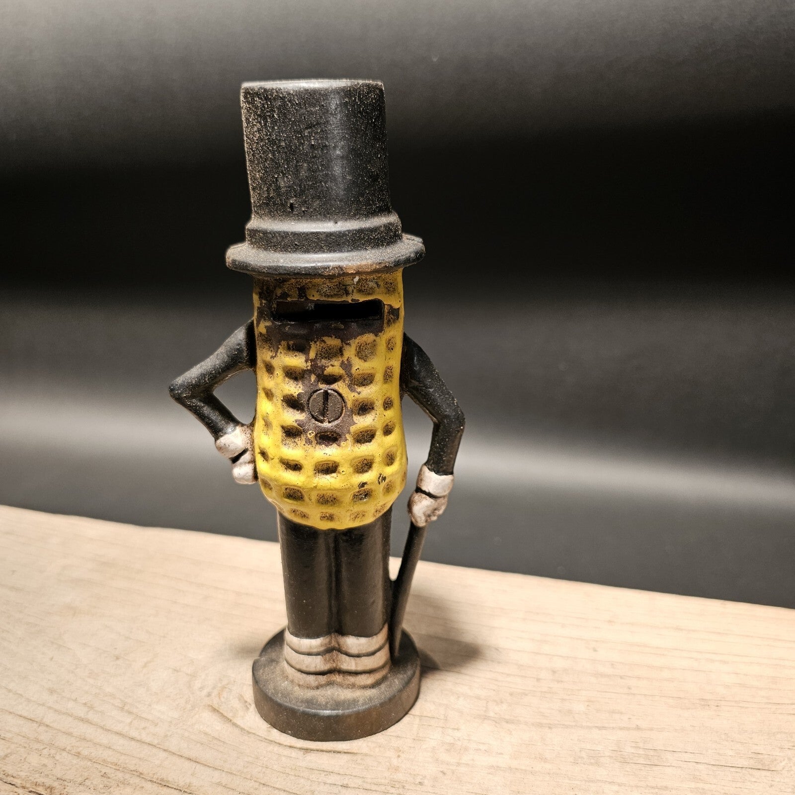 Antique Vintage Style Cast Iron Peanut Coin Bank