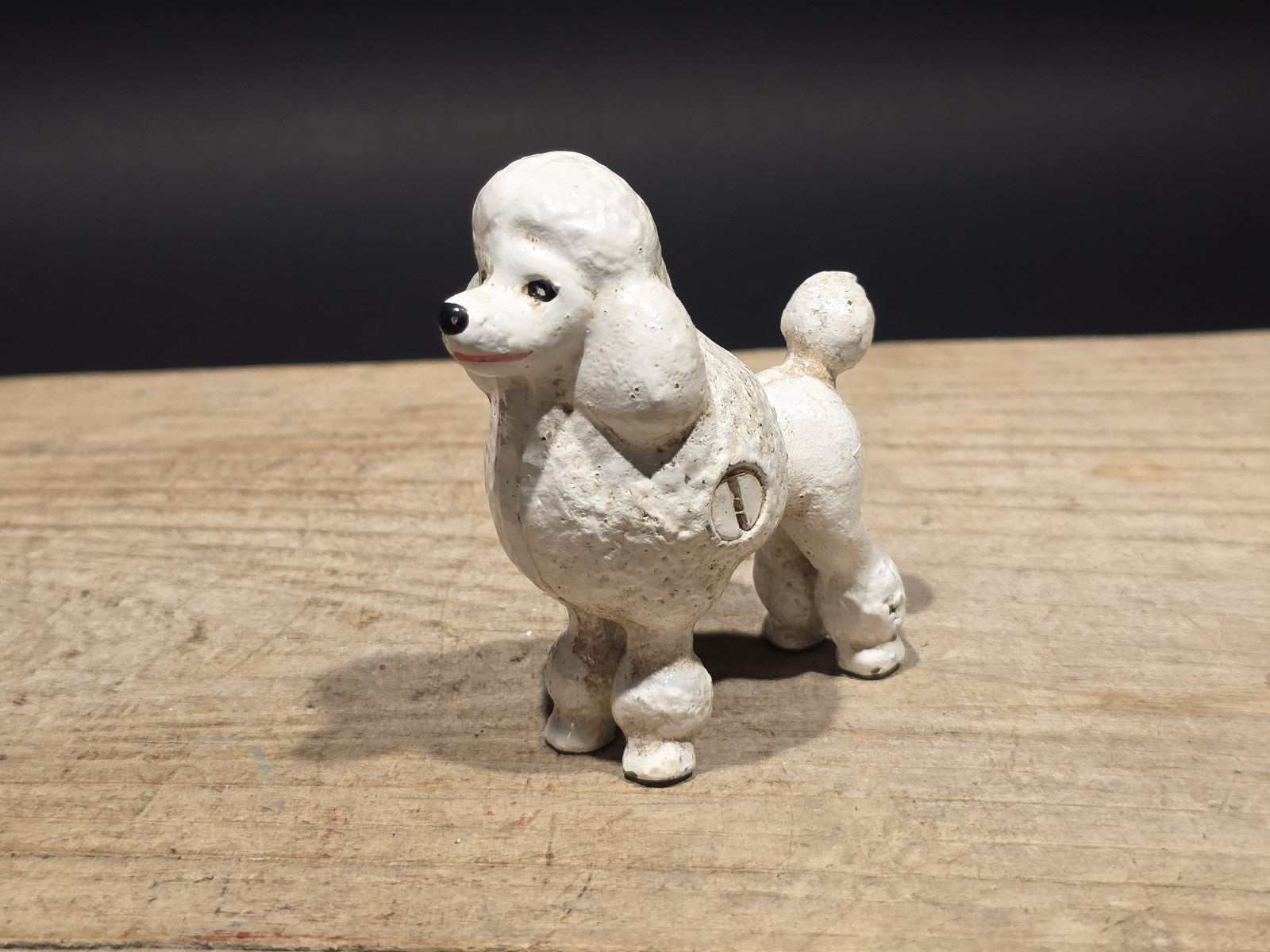 Cast Iron White Poodle Dog Figurine Vintage Style Poodle Statue