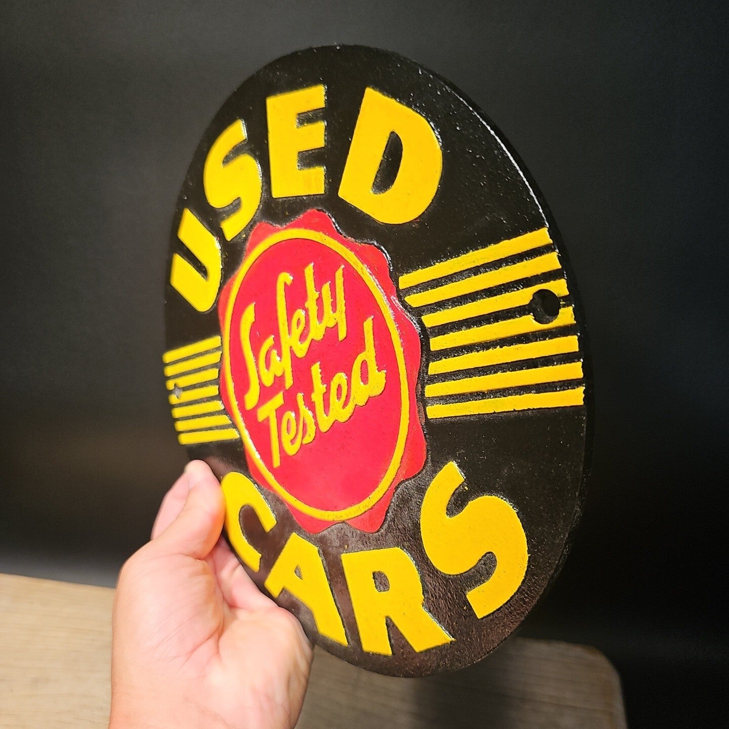 Antique Vintage Style Cast Iron Used Cars Sign Plaque
