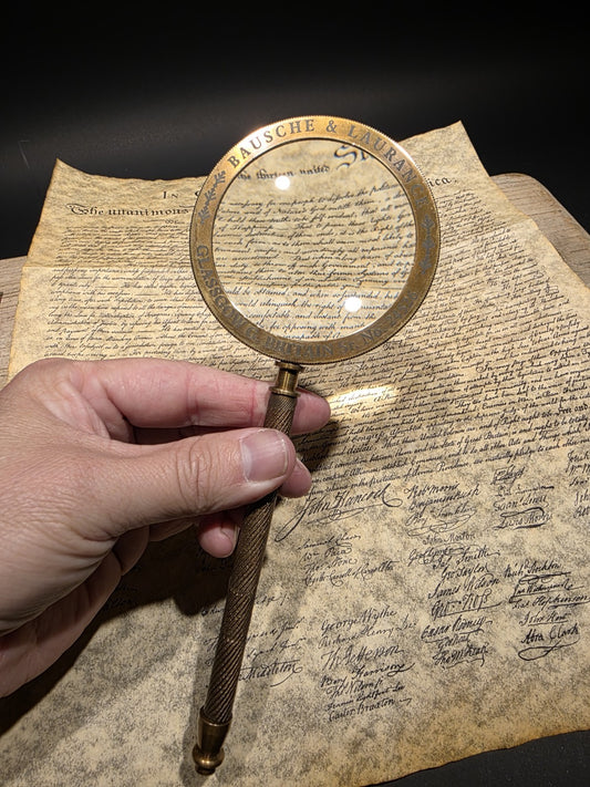 8 1/2" Bausch & Laurance Brass Reading Magnifier – Classic Optical Instrument
