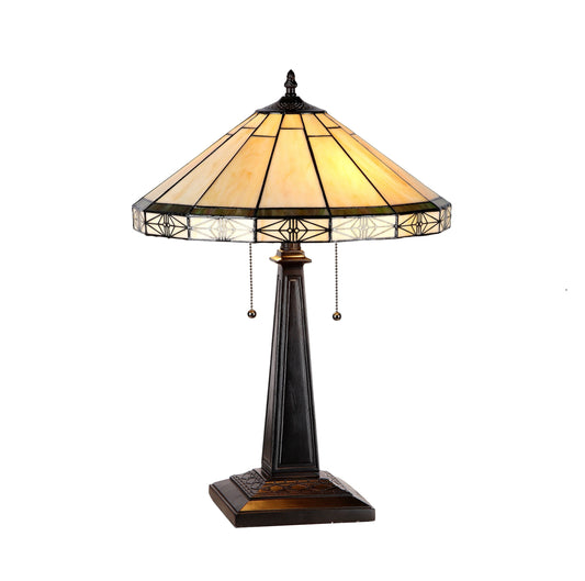 Antique Vintage Style Stained Glass Table Lamp