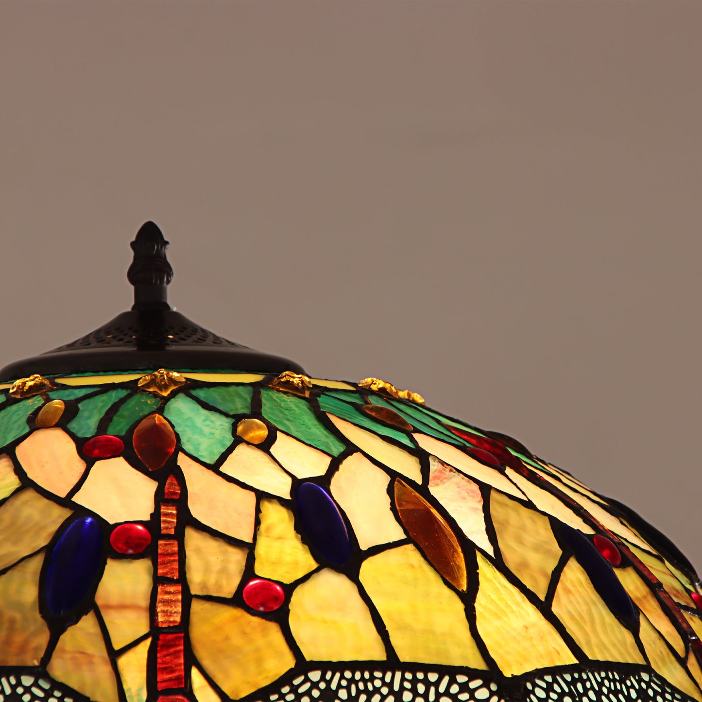 65.1" Antique Vintage Style Stained Glass Floor Lamp