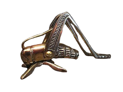 Antique Primitive Vintage Style Solid Brass Fireplace Hearth Cricket