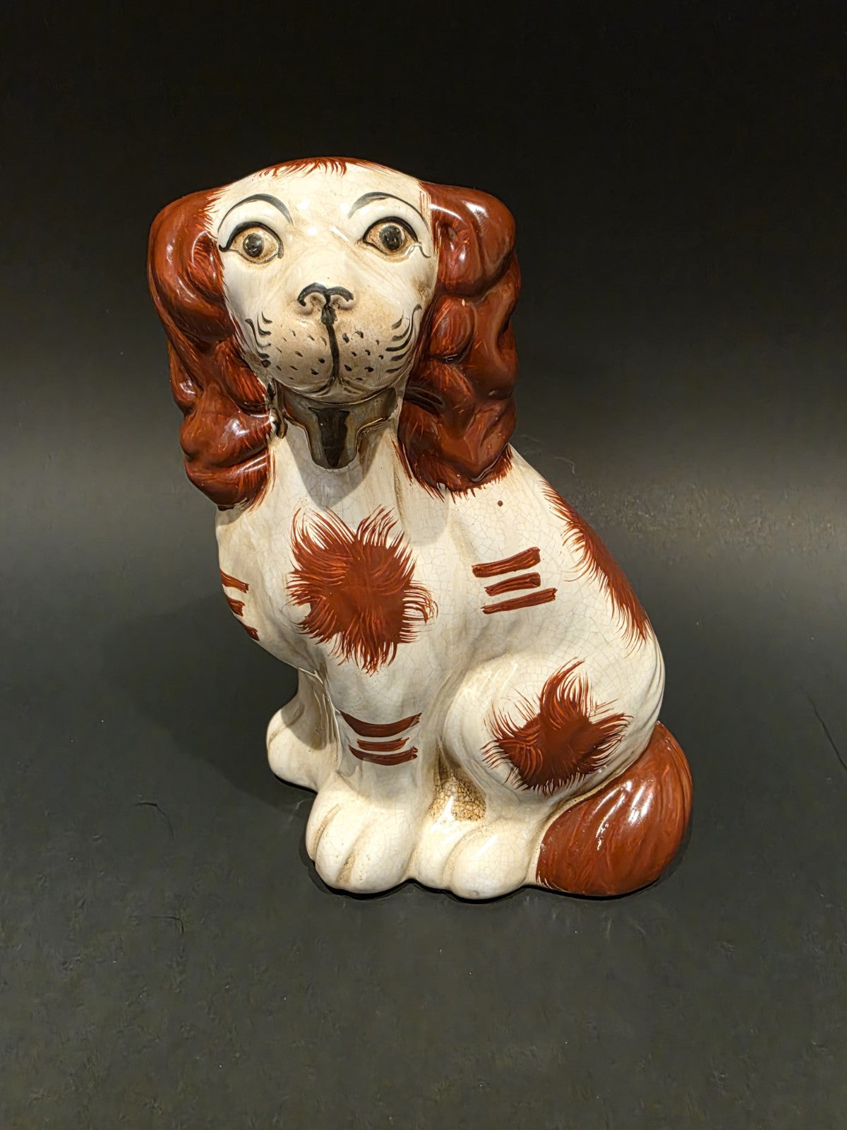 8" Antique Vintage Style Staffordshire Spaniel Dog Figurine