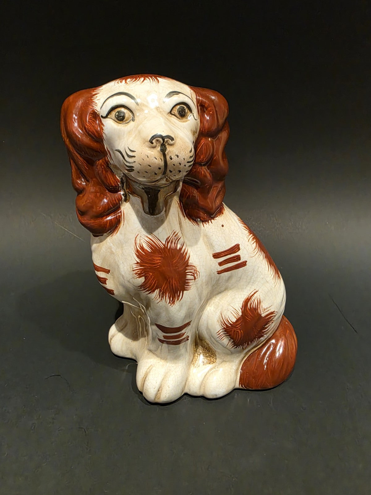 8" Antique Vintage Style Staffordshire Spaniel Dog Figurine