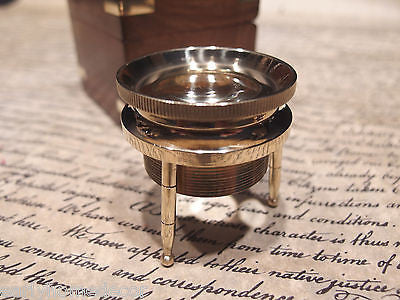 Vintage Antique Style Brass Chart Map Glass Magnifying Desk Lens Magnifier w Box - Early Home Decor