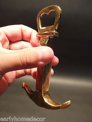 Vintage Antique Style Brass Nautical Ships Boat Anchor Wine Beer Bottle Opener - Early Home Decor