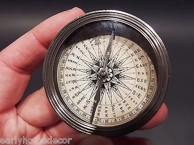 Vintage Antique Style Solid Brass Compass - Early Home Decor