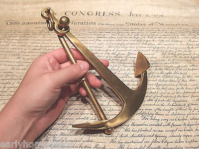 9 1/2" Vintage Antique Style Brass Nautical Ships Boat Anchor Paperweight Desk - Early Home Decor