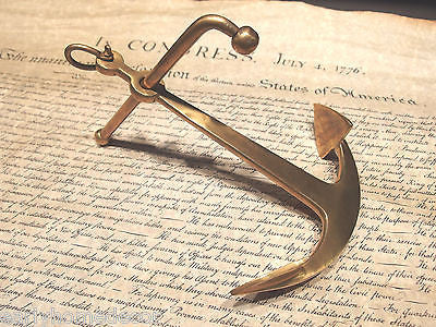 9 1/2" Vintage Antique Style Brass Nautical Ships Boat Anchor Paperweight Desk - Early Home Decor