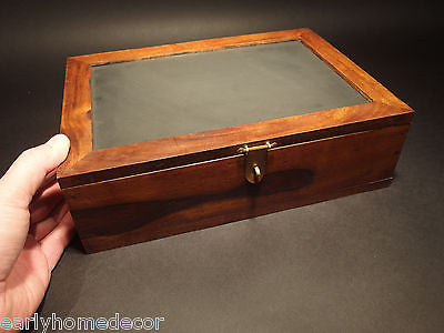 Antique Vintage Style Folding Document Writing Slope Wood Lap Desk Slate Box - Early Home Decor