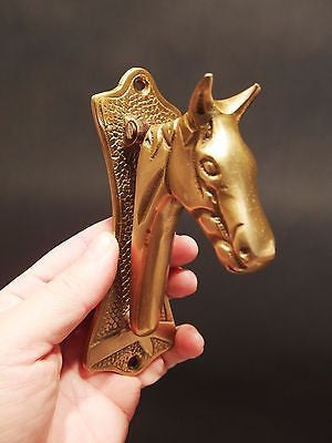 Antique Vintage Style SOLID BRASS Horse Head DOOR KNOCKER Hardware - Early Home Decor