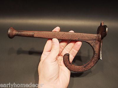 9 1/2 Long Antique Vintage Style Large Cast Iron Hook Coat Hanger