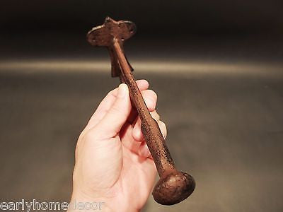 9 1/2 Long Antique Vintage Style Large Cast Iron Hook Coat Hanger