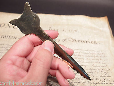 Antique Vintage Style Brass Fox letter opener Hunting Desk Collectible - Early Home Decor