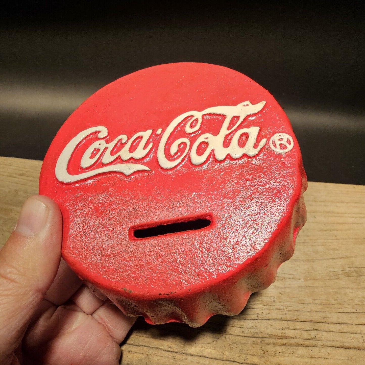 Antique Vintage Style Cast Iron Coca Cola Bottle Cap Coin Bank Atlanta Ga.