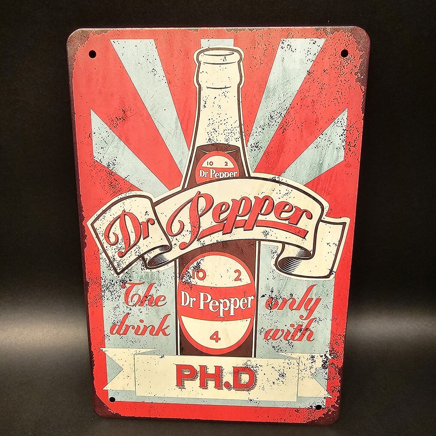 11 3/4" Metal Vintage Style Dr. Pepper Soda Decor Sign