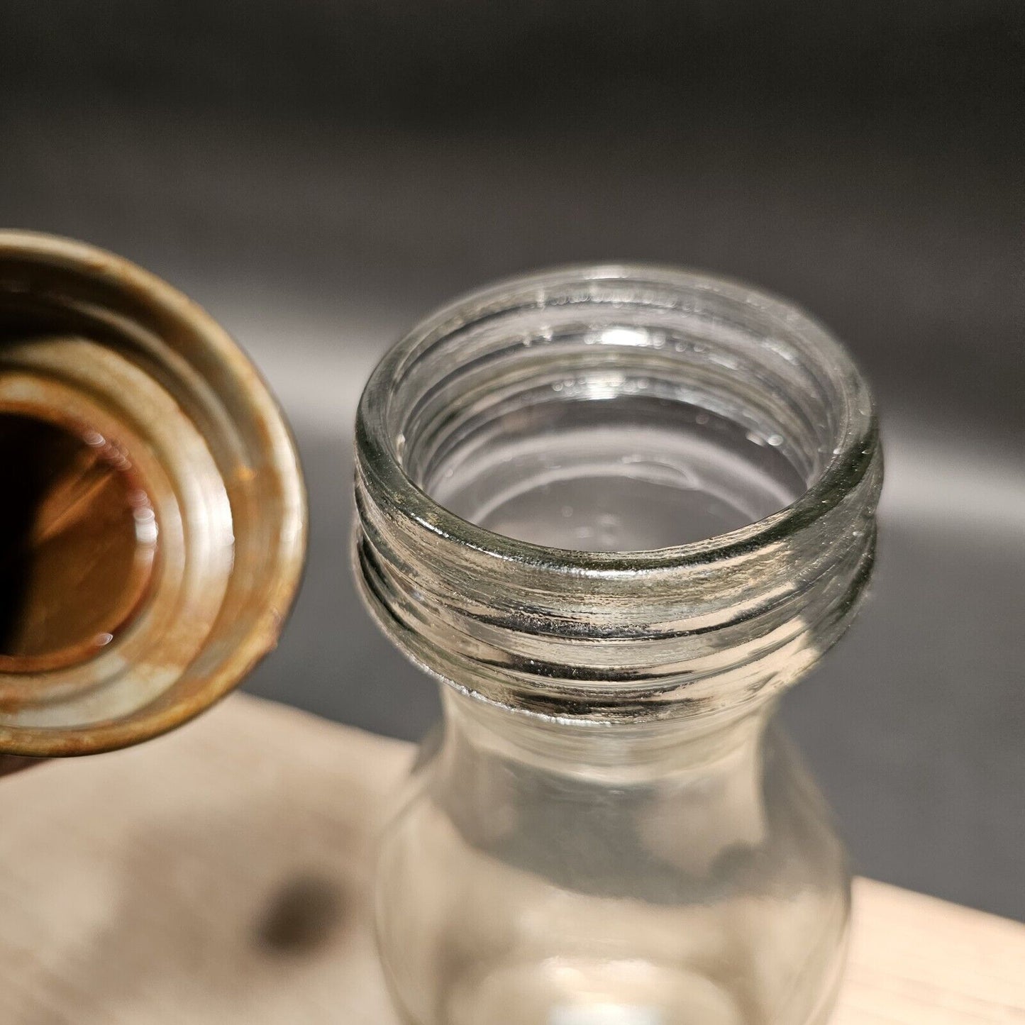 Vintage Style Gulf Glass Oil Bottle w Spout