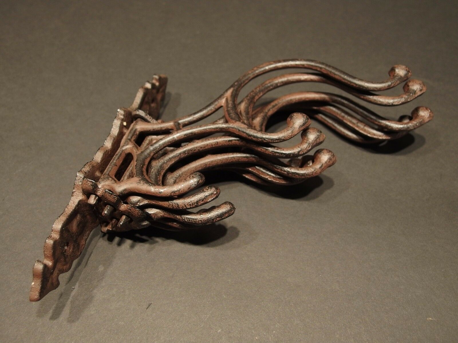 Antique Vintage Style Wall Hook Swivel Folding Coat Hanger Hardware Rust Finish - Early Home Decor