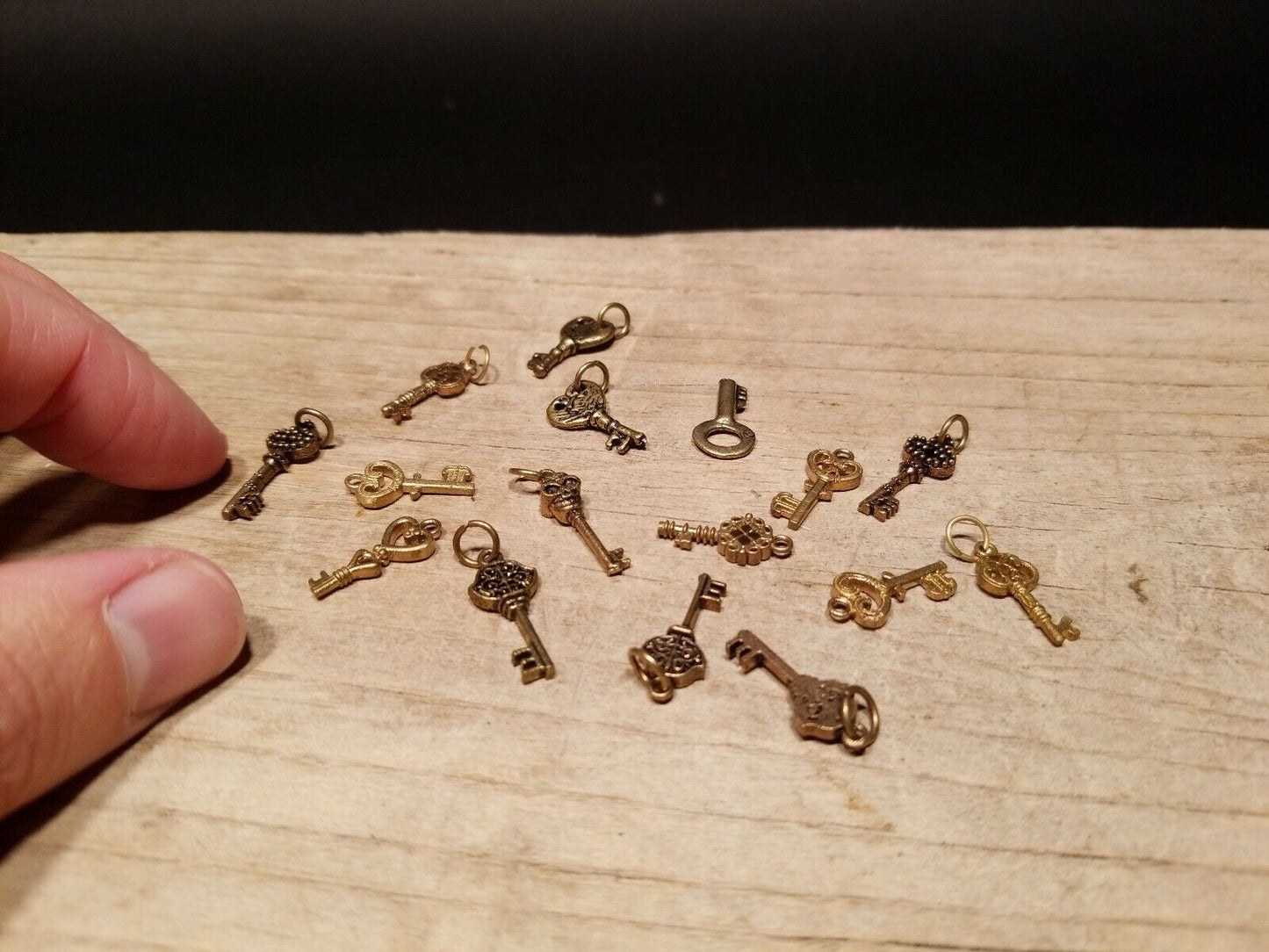 Antique Style lot of Miniature Key Necklace Charm Pendants