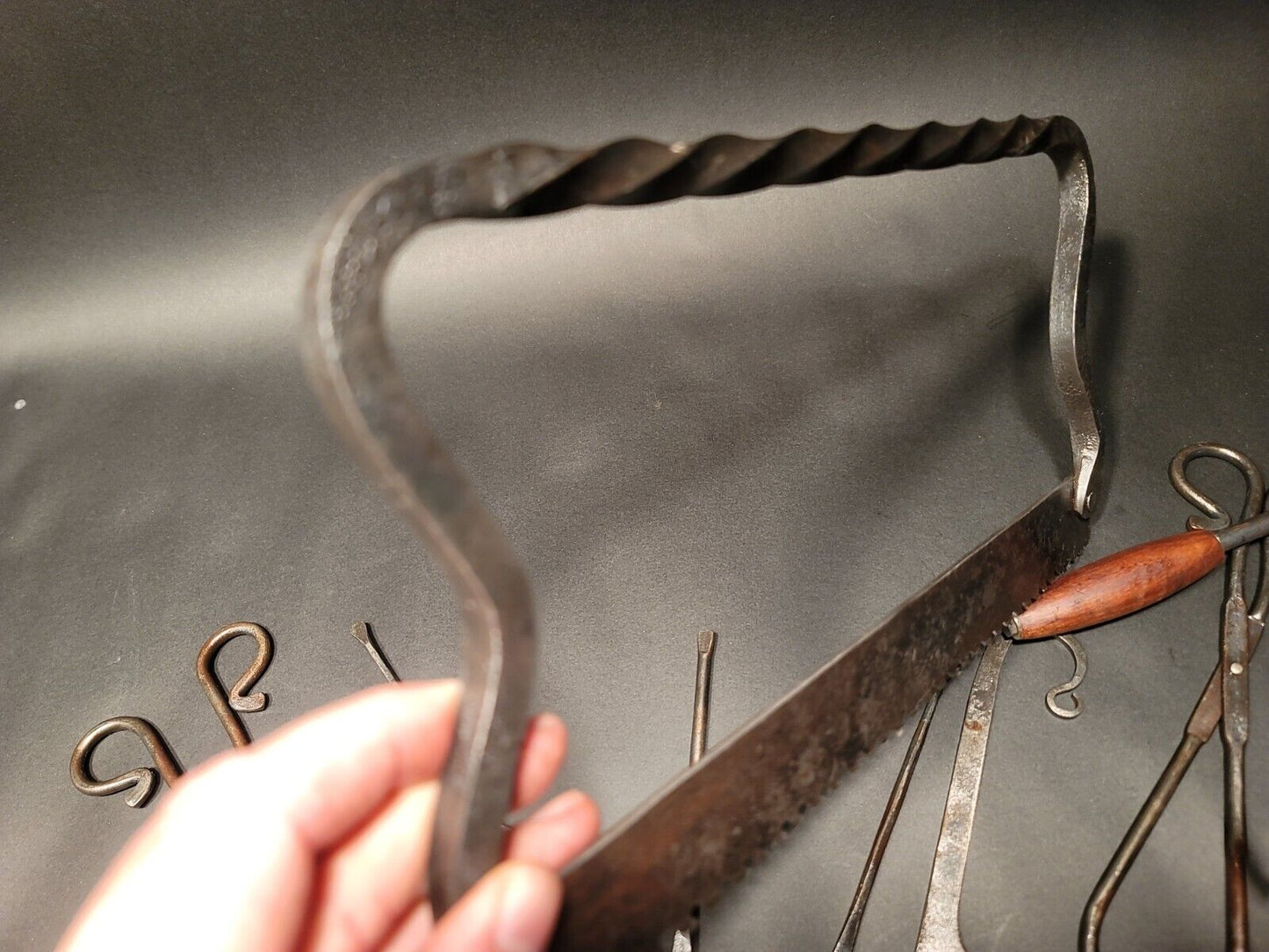 Creepy Antique Vintage Style Blacksmith Forged Iron Surgical Set