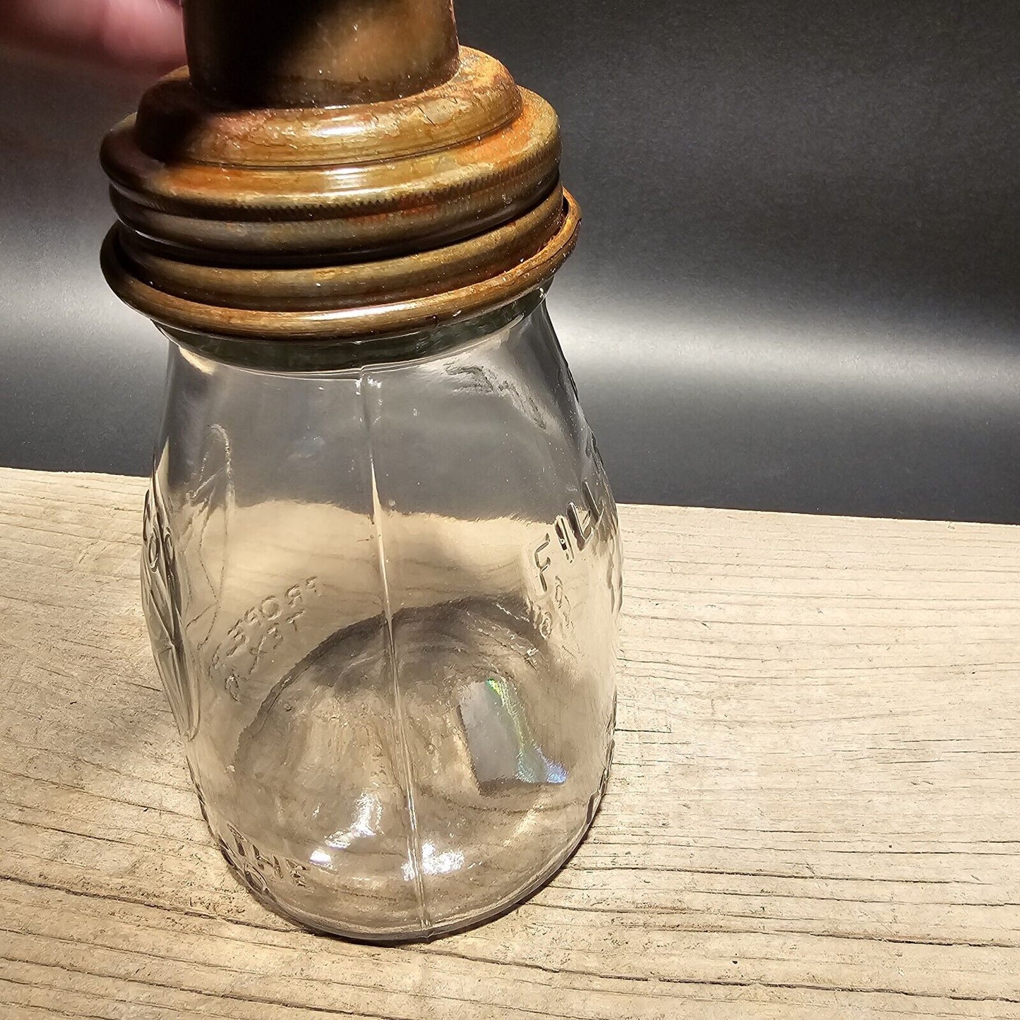 Vintage Style Texaco Glass Oil Bottle w Spout