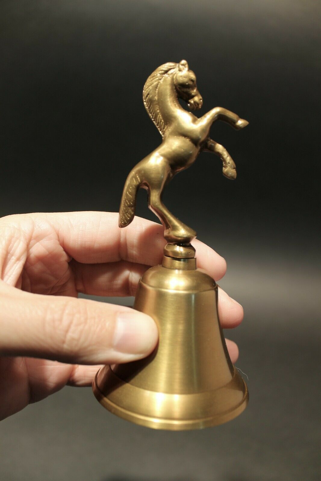 Antique Vintage Style Brass Horse Desk Bell - Early Home Decor