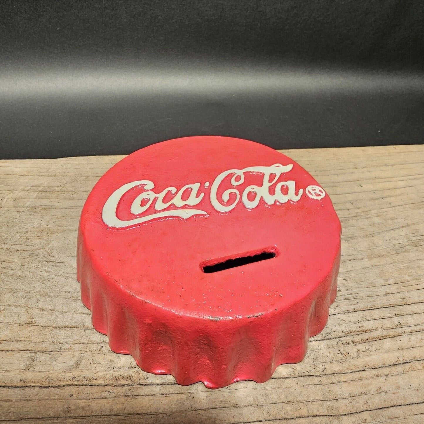 Antique Vintage Style Cast Iron Coca Cola Bottle Cap Coin Bank Atlanta Ga.