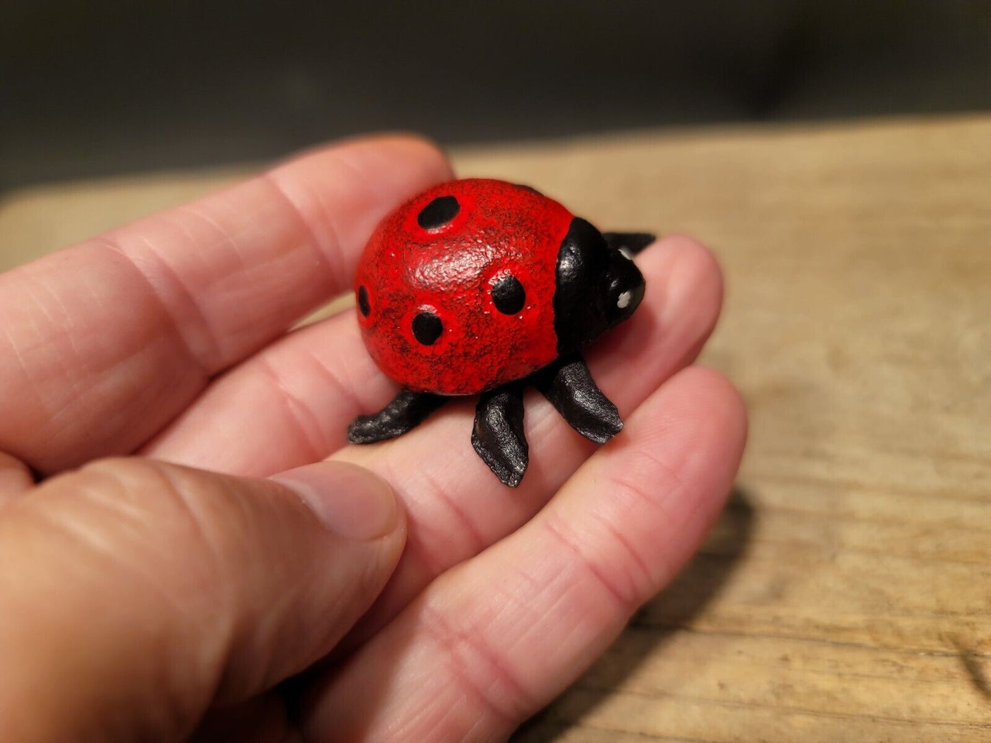 Antique Vintage Style Cast Iron Lady Bug Good Luck