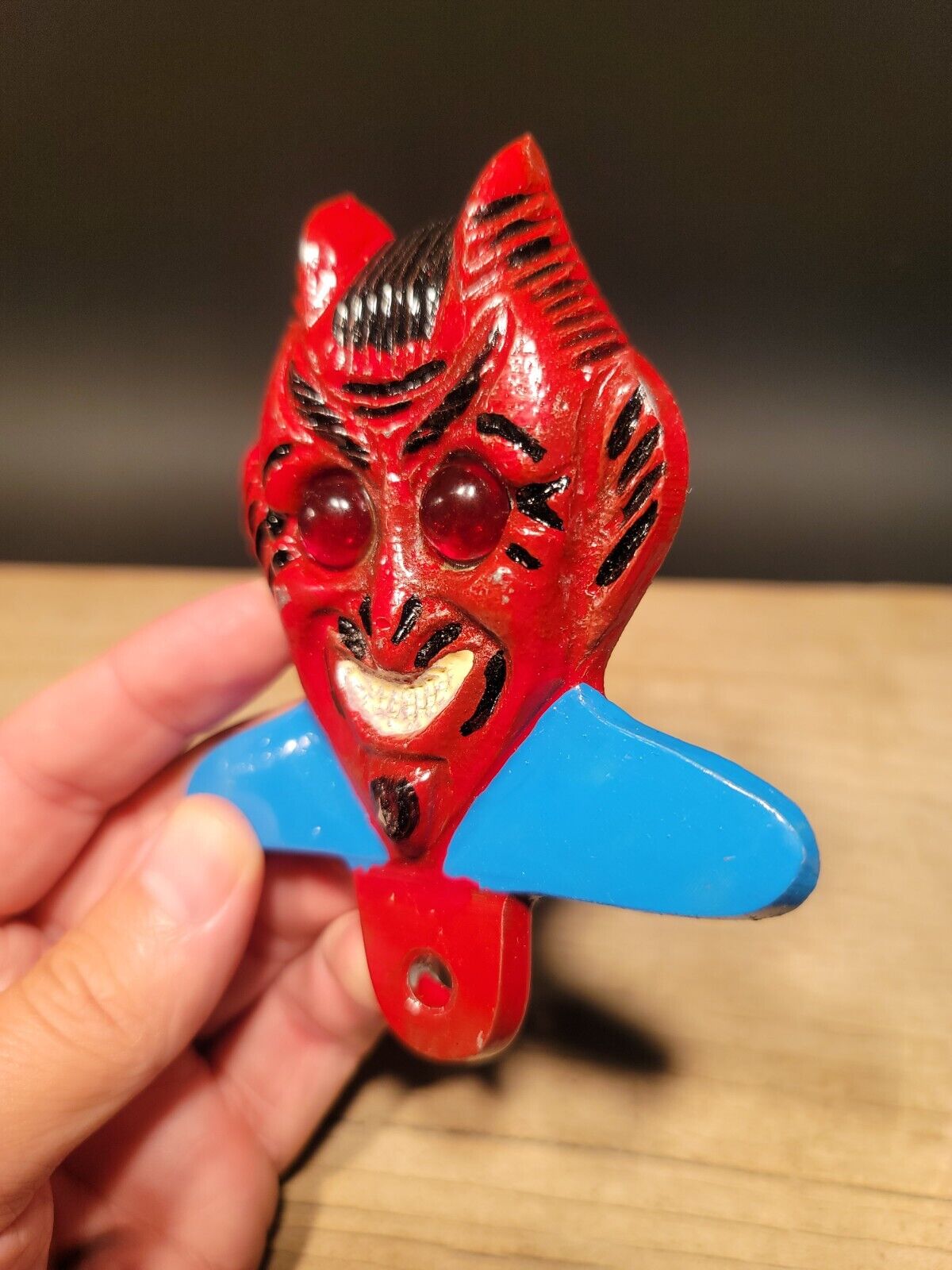 Antique Vintage Style Aluminum Devil License Plate Fob Topper – Early ...