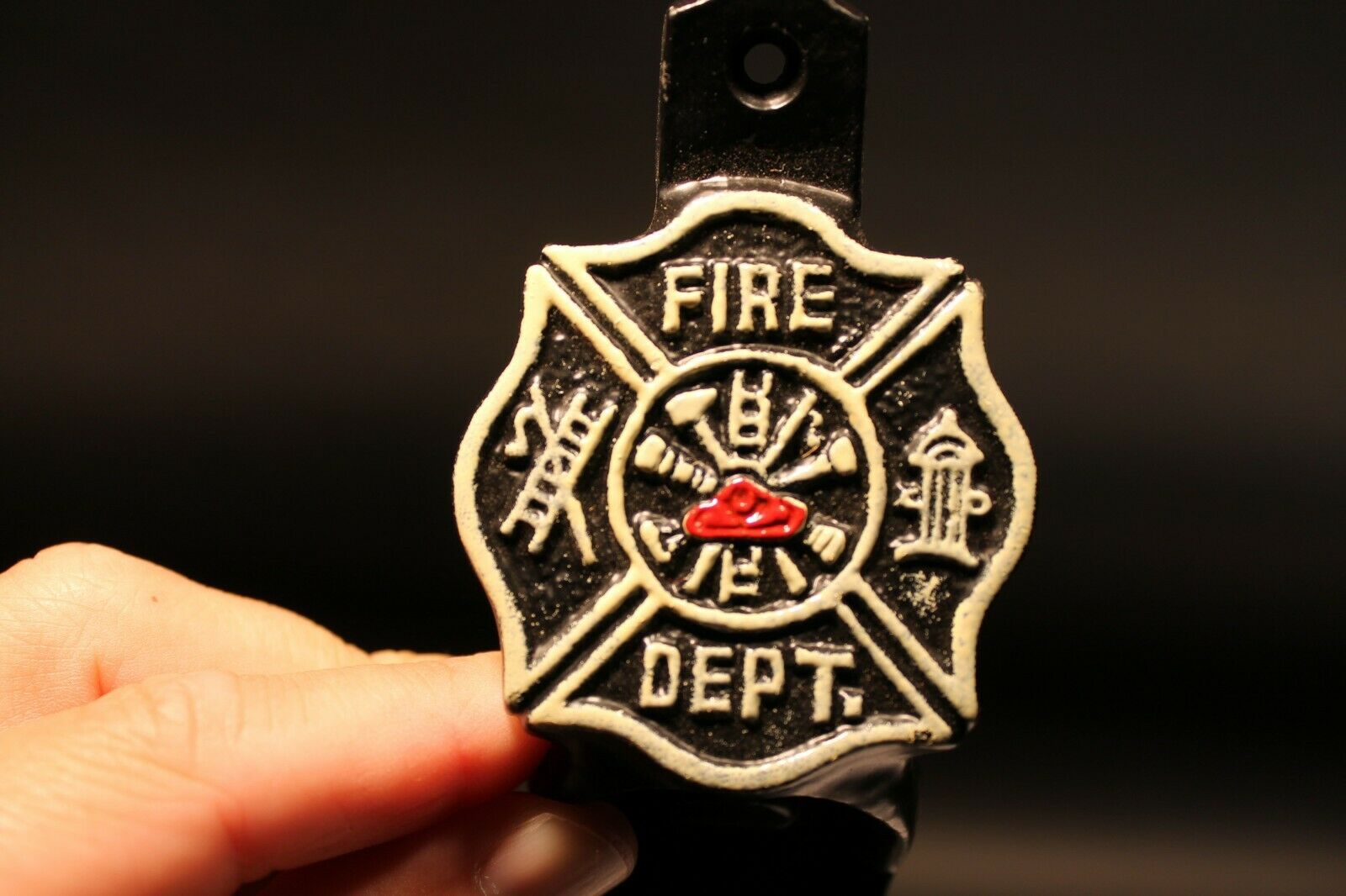Antique Style Cast Iron Fireman Fire Fighter Wall Mount Bottle Cap Opener - Early Home Decor