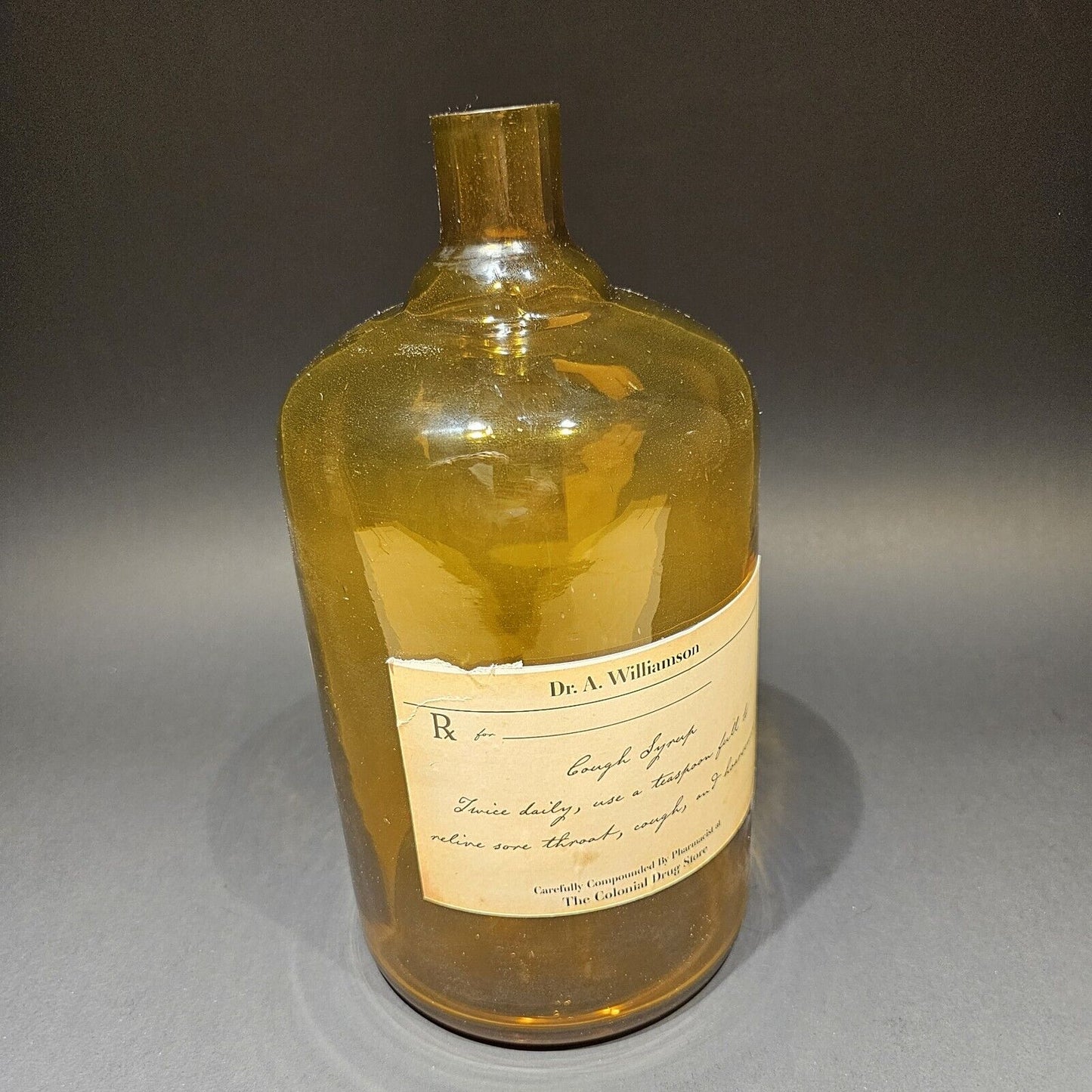 11 1/2"  Antique Vintage Style Glass Apothecary Drug Store Bottle