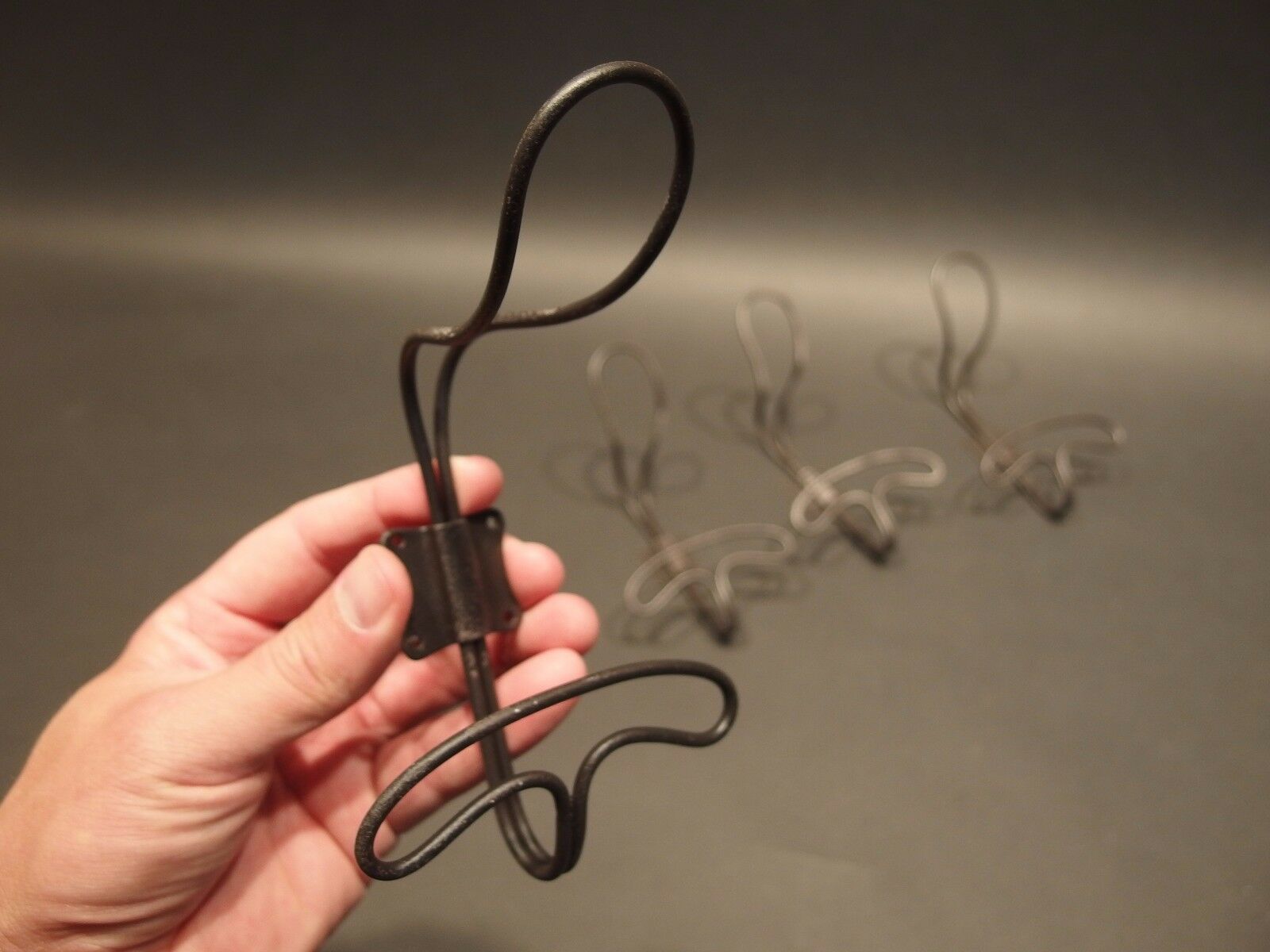 4 Antique Vintage Old Style Coat Rack Metal Wire Iron Farmhouse Bathroom Hook - Early Home Decor