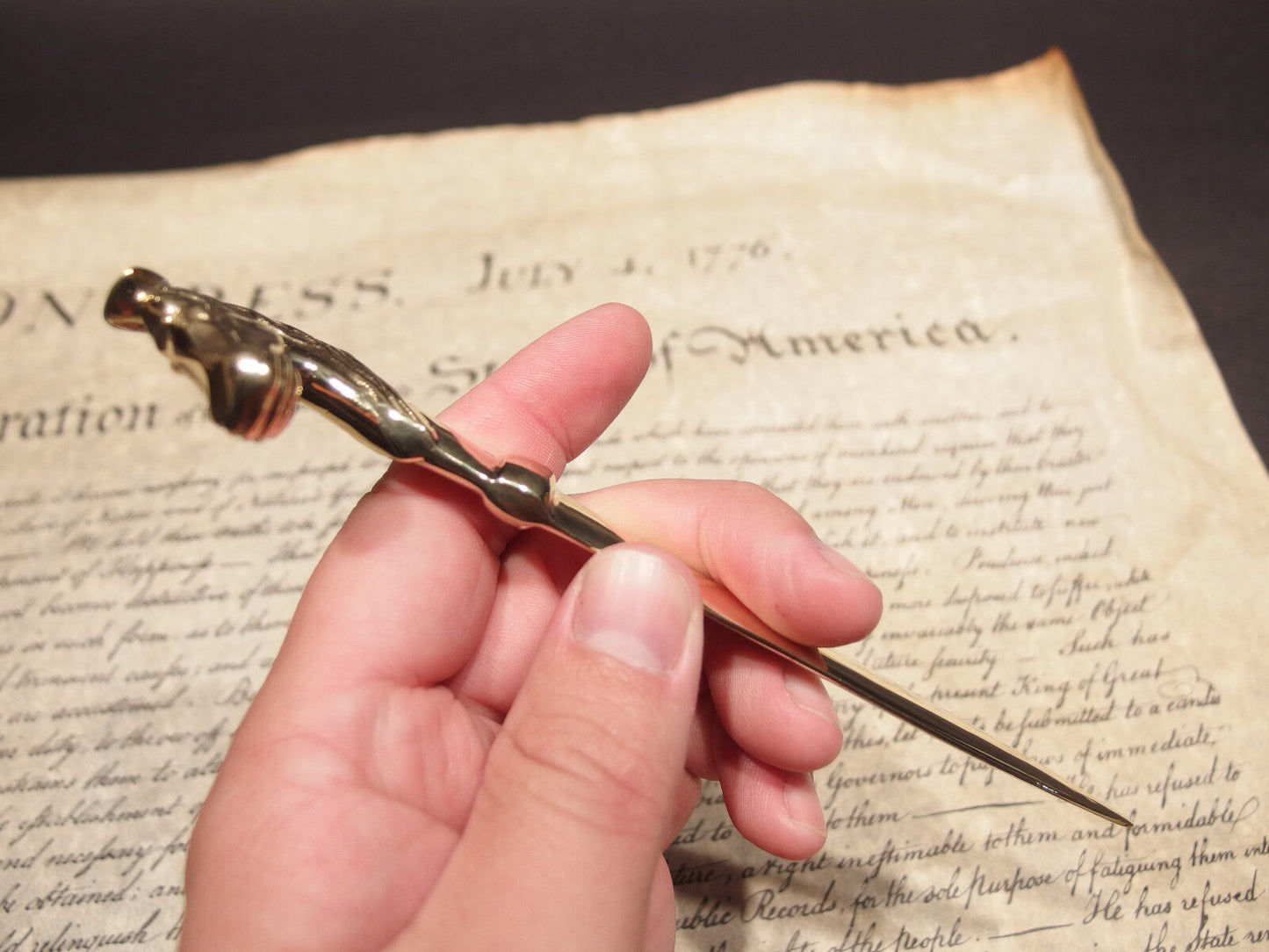 Vintage Antique Style Brass Horse letter opener Equestrian Desk Collectible