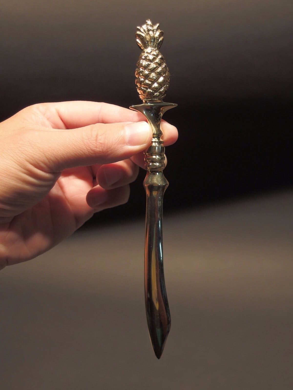 Vintage Antique Style Brass Pineapple letter Opener Desk Collectible