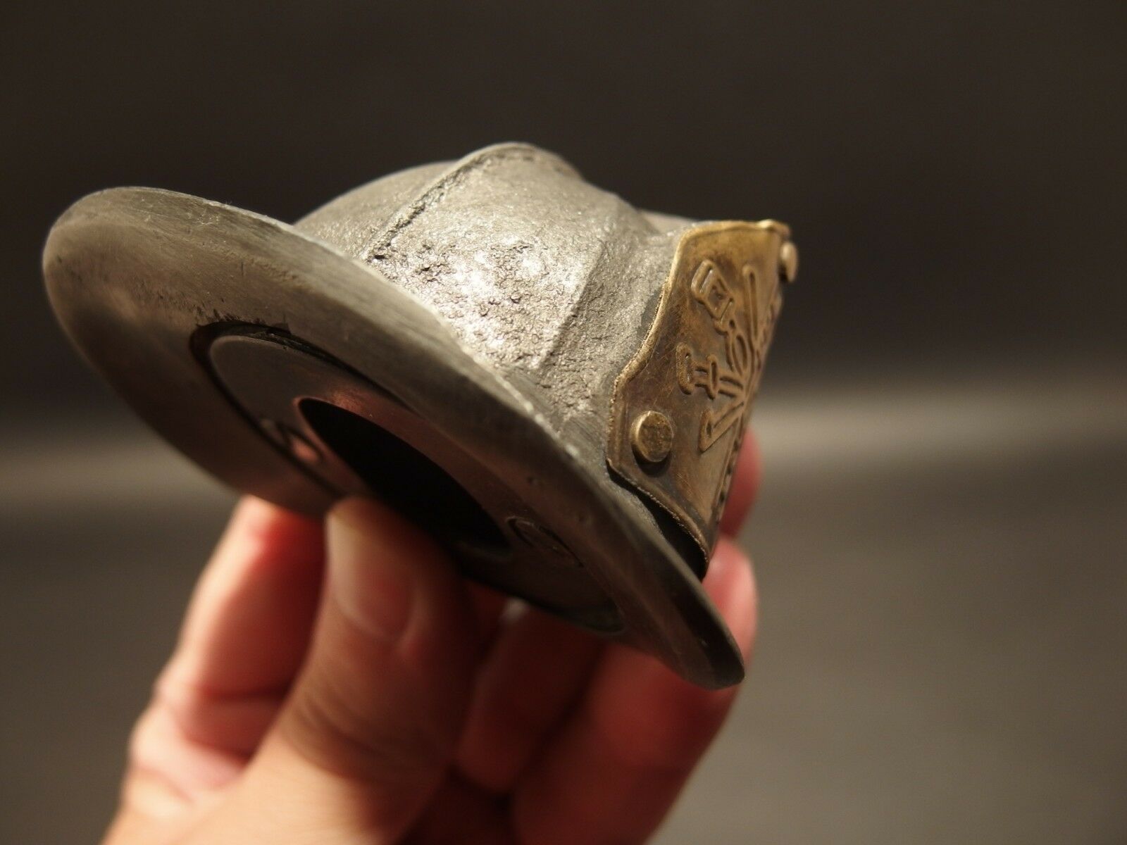 Antique Vintage Style Miniature Fireman Fire Helmet Fighter Bottle Cap Opener - Early Home Decor