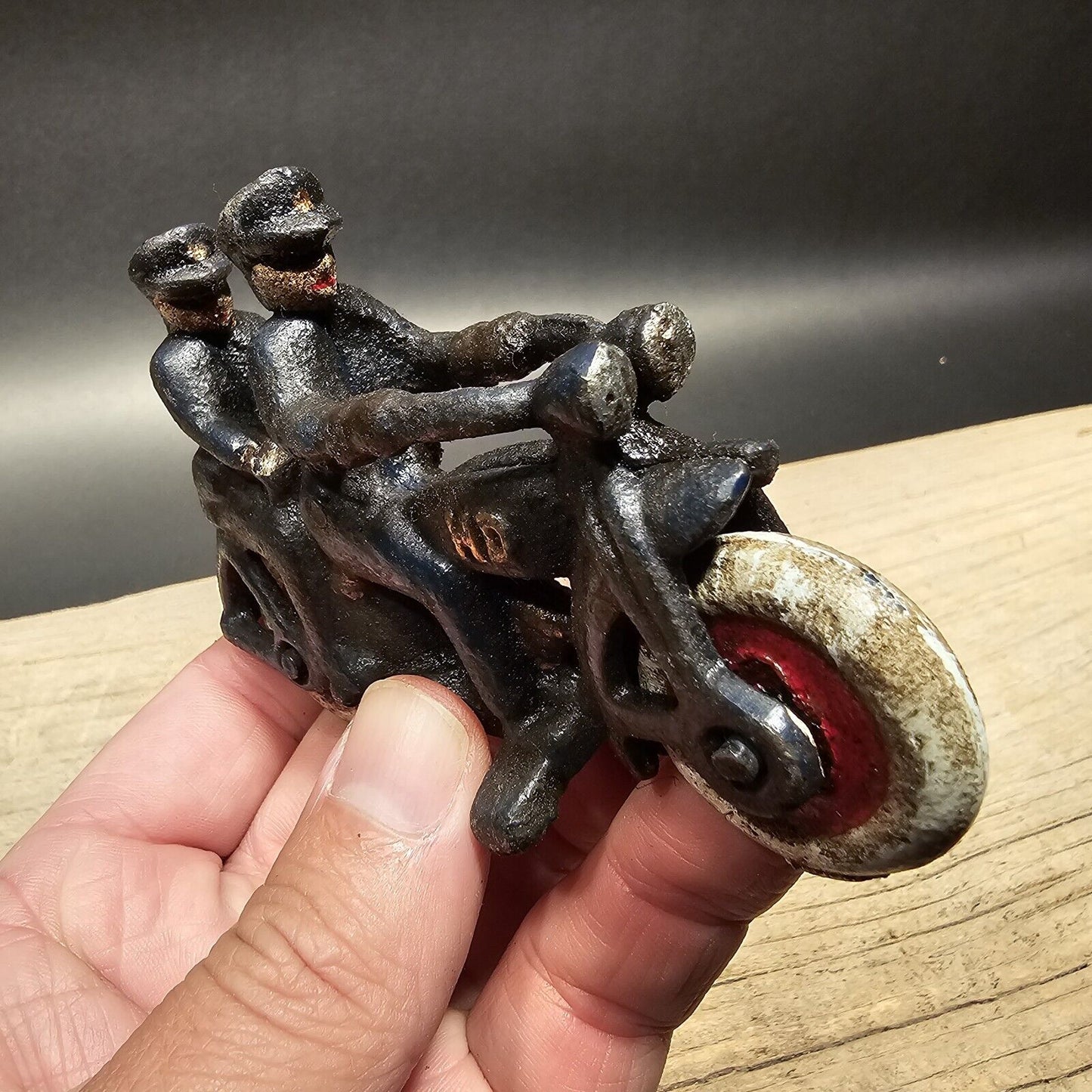 4" Vintage Style Cast Iron Toy Motorcycle