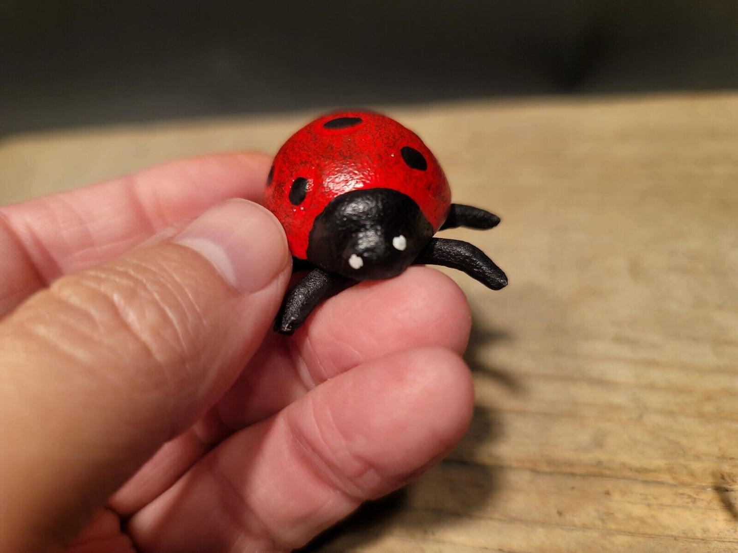 Antique Vintage Style Cast Iron Lady Bug Good Luck