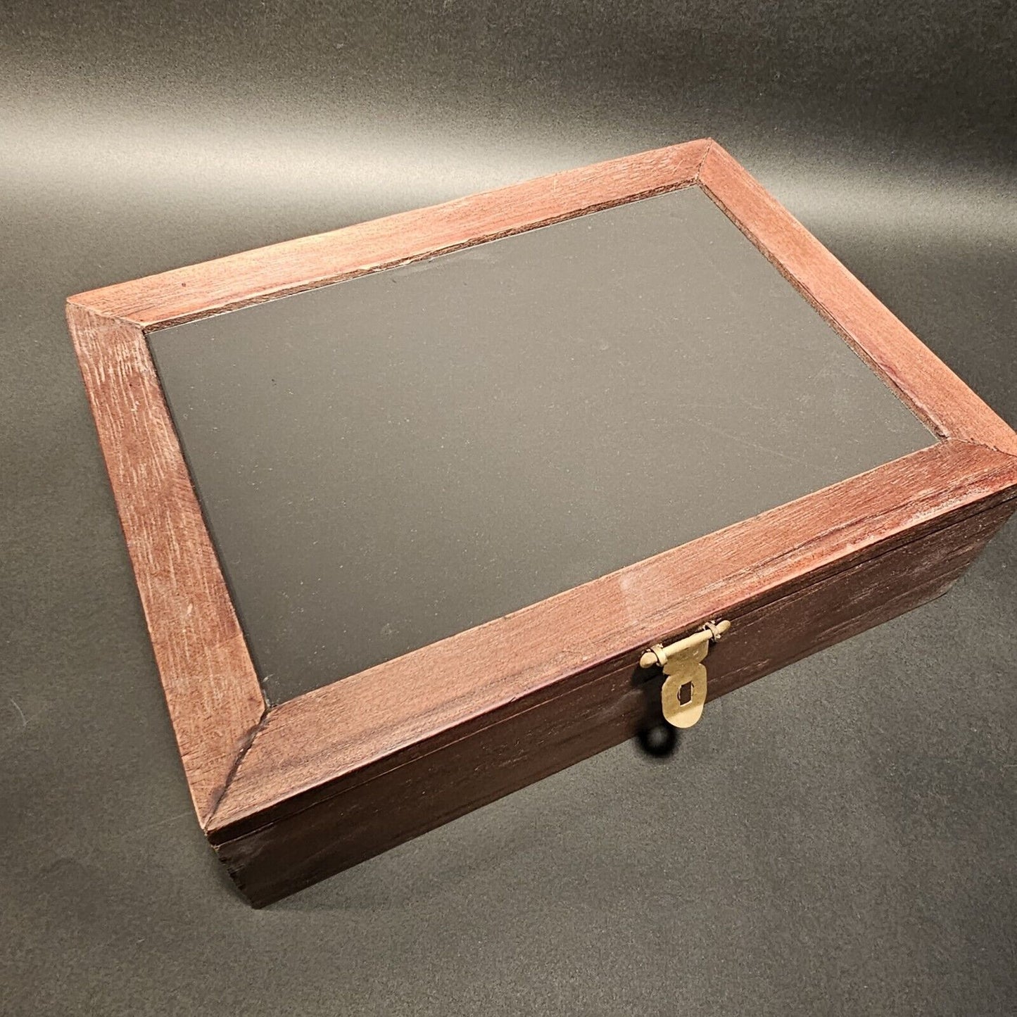 11.5" Antique Style Wood Chalk Board Writing Box Chest Lap Desk