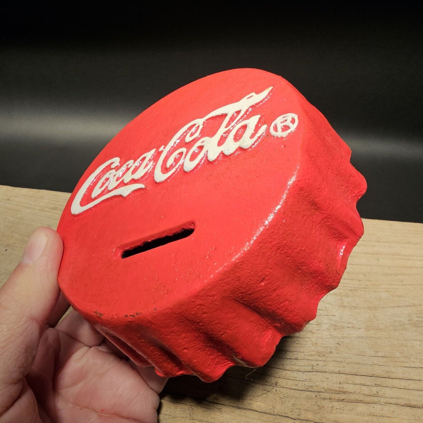 Antique Vintage Style Cast Iron Coca Cola Bottle Cap Coin Bank Atlanta Ga.