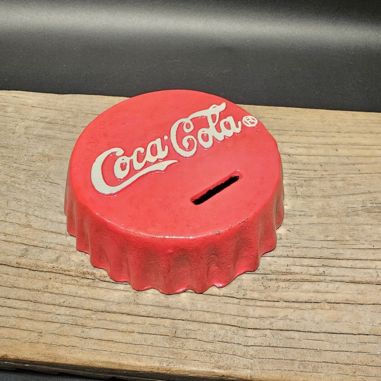Antique Vintage Style Cast Iron Coca Cola Bottle Cap Coin Bank Atlanta Ga.