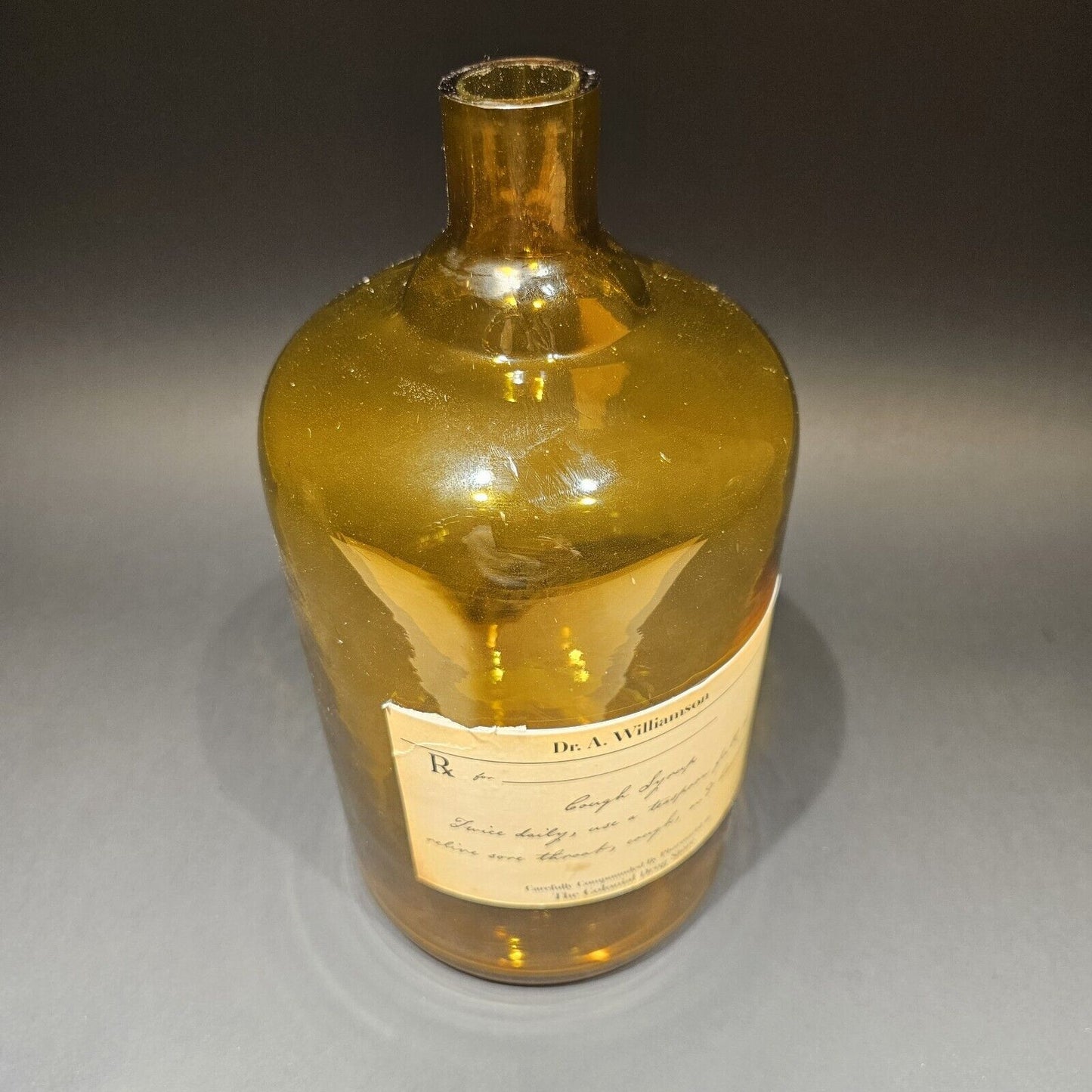 11 1/2"  Antique Vintage Style Glass Apothecary Drug Store Bottle