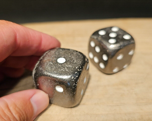 2 Antique Vintage Style  1 1/4" Iron Dice