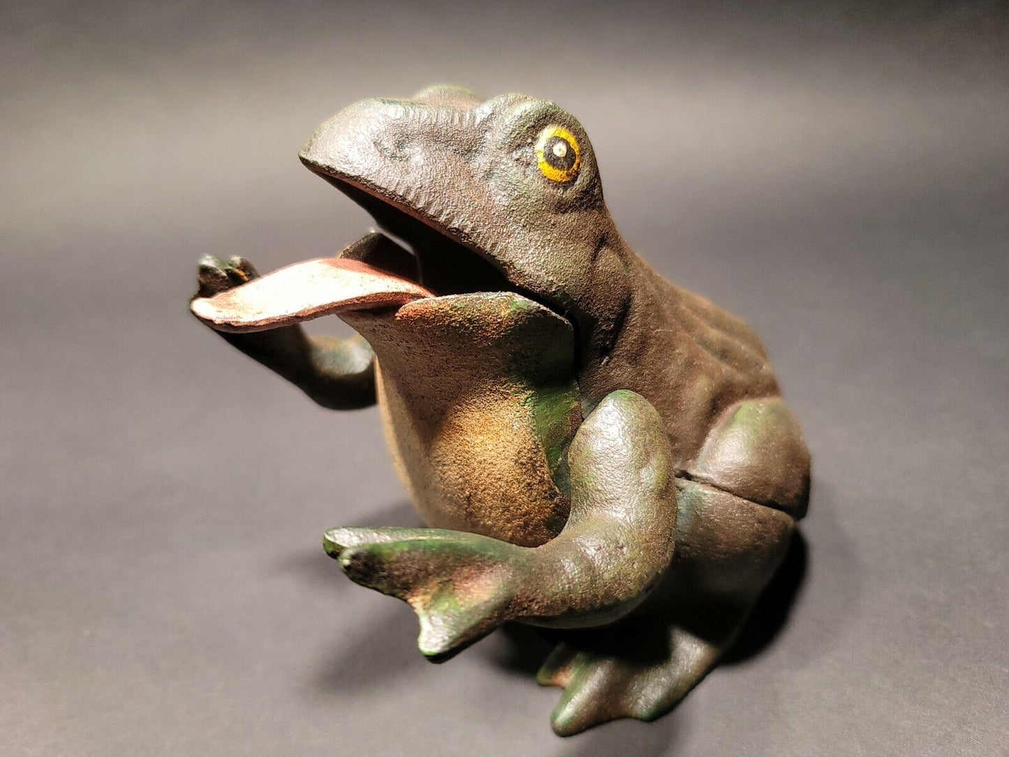 Antique Style Cast Iron Frog Mechanical Coin Bank