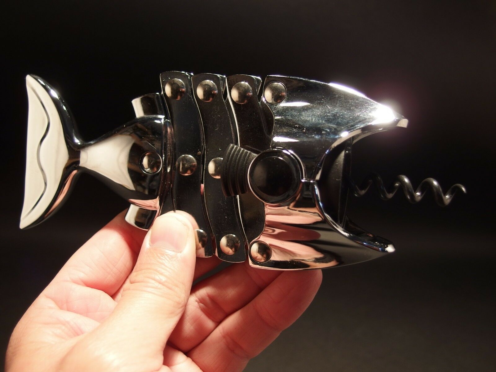 Antique Vintage Style Fish Shaped Wine Bottle Corkscrew Opener - Early Home Decor