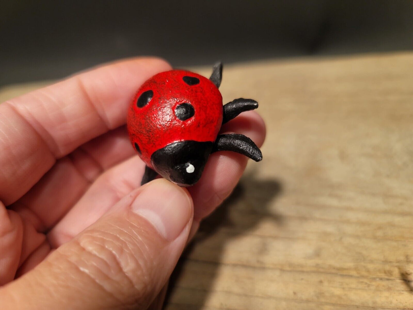 Antique Vintage Style Cast Iron Lady Bug Good Luck